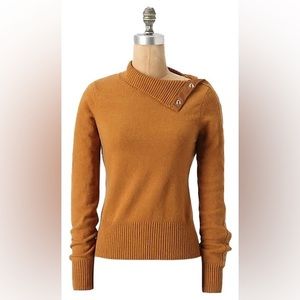 Moth by Anthropologie side snapped turtleneck in golden mustard